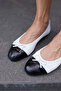 Silvas Women's White Black Piece Piece Real Leather Shoes - 6