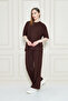 Women's Plain Oversize Modal Fabric Short Sleeve Tracksuit Set - 3