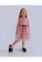 Linda Girl's Princess Fluffy Tutu Dress Long Sleeve Polka Dot Flexible Lycra Dusty Rose Tulle - 5