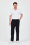 Men's Black Elastic Waist 100% Cotton Trousers - 2