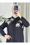 7756 - Linen Hijab Double Suit Black - 2