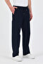Men's Navy Blue Elastic Waist 100% Cotton Trousers - 3