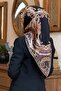 Twill Silk Scarf Black, Burgundy