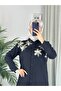 7756 - Linen Hijab Double Suit Black - 5