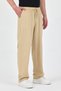 Men's Light Cream Elastic Waist 100% Cotton Trousers - 3