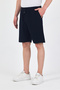 Men's Navy Blue Regular Fit Linen Shorts & Bermuda - 3