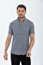 Men's Short Sleeve Striped Linen Shirt 2585