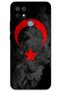 Oppo A15S Compatible Turkish Flag Patterned Phone Case + Screen Protector - 5852