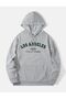 3 Thread Unisex L a City of Angels Printed Hooded Oversized Sweatshirt Hoodie