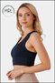 Women's Navy Blue Sports Bra with Pad Lycra Supportive Water Sports Running Fitness Dance Sports Bra - 4