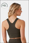 Women's Khaki Color Sports Bra with Pad Lycra Supportive Water Sports Running Fitness Dance Sports Bra - 2