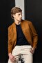 Italian Style Slim Fit Seasonal Suede Coat Thin Tan Jacket 5095-P08-04 - 5