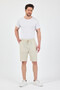 Men's Beige Comfort Fit Linen Shorts & Bermuda - 2