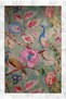 Pastel Theme Multicolor Tree Flower and Peacock Pattern Creative Modern Decorative Rug 5203