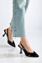Women's Black Flat Elastic Classic Heeled Shoes - 7