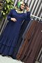 Women's Hijab Clothing Plus Size Two Layer Crepe Dress - 2
