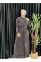 Luxury Evening Dress with Self-Glitter Front Gathered - 2