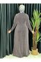 Luxury Evening Dress with Self-Glitter Front Gathered - 4