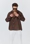 Men's Bian 100% Linen Shirt Coffee Color - 2