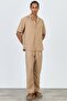 Premium Men's Summer Comfortable Fit Short Sleeve Shirt & Pants Bottom Top Light Coffee Linen Suit Ls-5698 - 7
