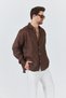 Men's Bian 100% Linen Shirt Coffee Color - 3