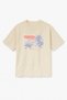 Beige Color Oversize Tropical Paradise Parrot Seaside Printed Unisex T-Shirt T-Shirt