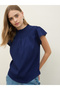 Regular Fit Round Neck Top with Smocked Detail - 4