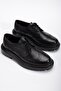 Genuine Leather Men's Classic Shoes Black Thick Sole Tied