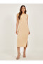 Plain Sleeveless Sheath Midi Dress - 2