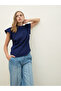 Regular Fit Round Neck Top with Smocked Detail - 6