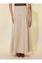 Lace Detail Pleated A-Line Maxi Skirt - 4