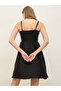 Plain Strappy A-Line Mini Dress with Bow Detail - 5