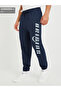 Slogan Print Oversized Fit Cotton Terry Jogger