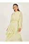 Women Elegant Yellow A-Line Maxi Dress - 3