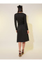 Solid Long Sleeves Embellished Knee-Length Dress - 5