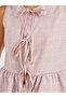 Checked Sleeveless Top with Tie-Up Detail - 3