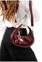 Women's Burgundy Charm Gift Hand and Shoulder Bag - 2