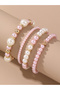 Set of 4 - Embellished Faux Pearl Bracelet - 5