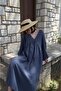 Cotton Bohemian V-Neck Long Sleeve Long Dress