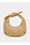 Weave Design Straw Knotted Handle Baguette Bag - 2