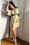 Women's Bat Sleeve Knitted Oversized Stone Color Cardigan