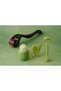 Set of 3 Derma Roller 540 Needle & Ice Cube Facial Massager, Natural Stone Heart Gua Sha Facial Care Stone