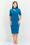 Women Mock Neck Cut Out Detail Midi Dress, Teal
