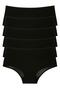 Women's Panties High-Waist Plus Size 5-Pack Cotton Stretch Fabric Black
