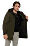 Men's Khaki Fleece Fur Water and Windproof Hooded Winter Coat & Coat & Parka - 2