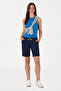 Women's Navy Blue Woven Shorts 50299160-Vr033