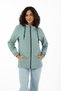 Women's Mint Green Lined Waterproof and Windproof Seasonal Raincoat with Hood and Pockets