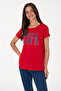 Women's Red Crew Neck T-Shirt 50305842-Vr030 - 3