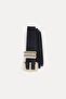 Leather Belt with Black Buckle - 2