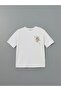 Lcw Vision White Crew Neck Printed Oversize Women's T-Shirt - 5